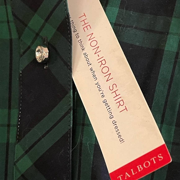 NWT Talbots Holiday Green Plaid No-Iron Popover Blouse, Size 18WP - Picture 3 of 5